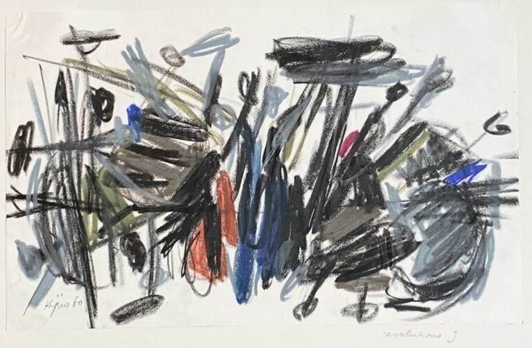 Ladislas KIJNO (1921-2012) - Revolution J , 1960 - Technique mixte (crayon gras…