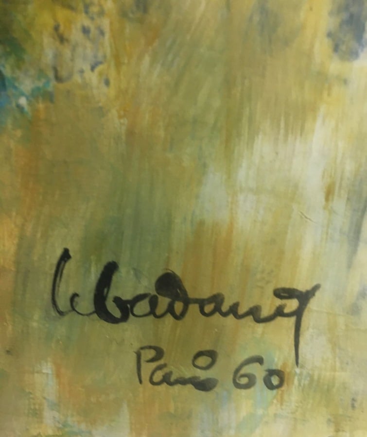 LEBADANG - Paysage abstrait. - Technique mixte, - Signé Lebadang Paris 60 en ba…