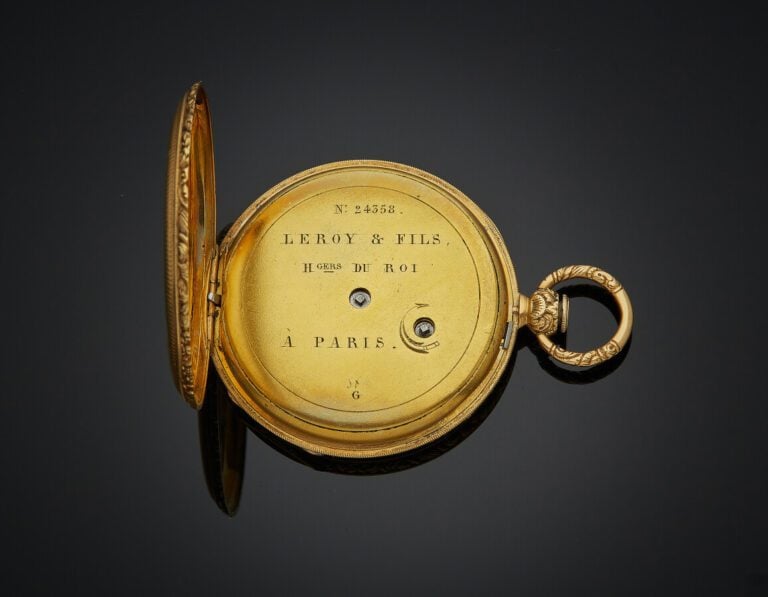 LEROY & Fils - MONTRE de POCHE en or jaune (750) entièrement ciselé et finement…
