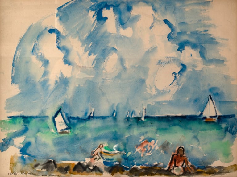 LILLY STEINER (1884-1961) - Bassin d'Arcachon - Aquarelle sur papier, signée et…