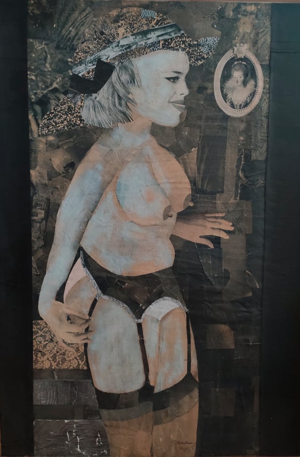 Louis QUILICI (1920-1980) - Brigitte Bardot, 1966 - Huile et collage sur toile,…