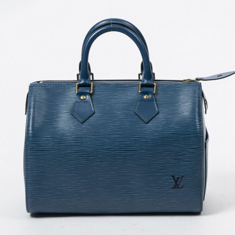 LOUIS VUITTON - 1995 - Sac "Speedy" 25 - "Speedy" 25 bag - - Cuir Epi bleu - Bl…