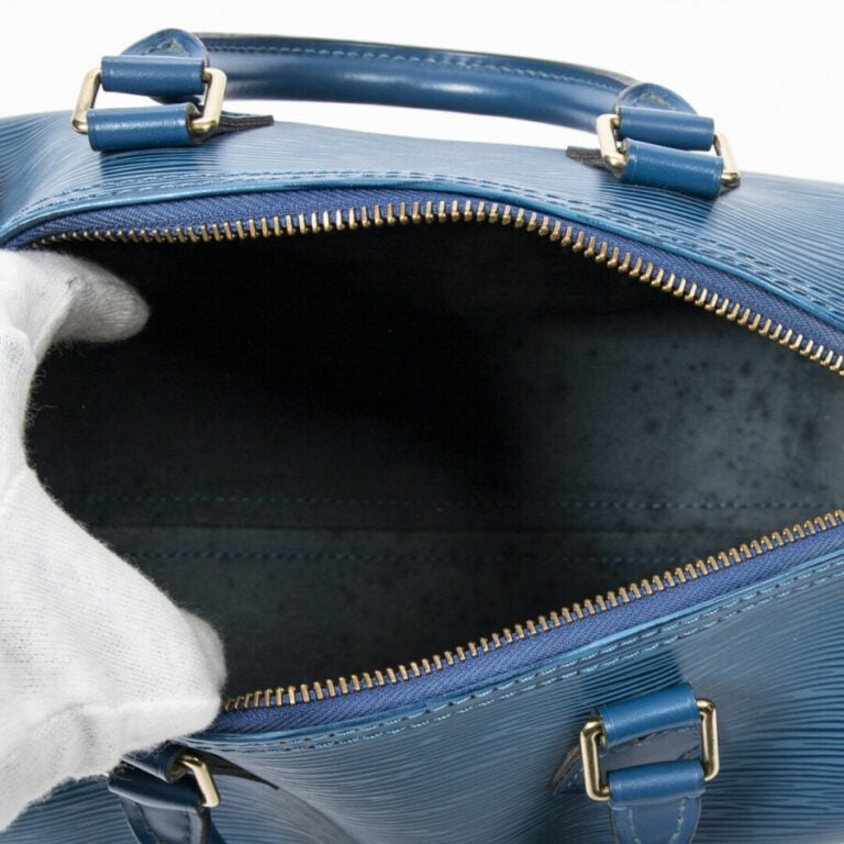 LOUIS VUITTON - 1995 - Sac "Speedy" 25 - "Speedy" 25 bag - - Cuir Epi bleu - Bl…