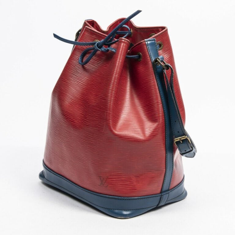LOUIS VUITTON - 2000 - Sac "Noé" - "Noé" bag - - Cuir Epi rouge et bleu - Red a…