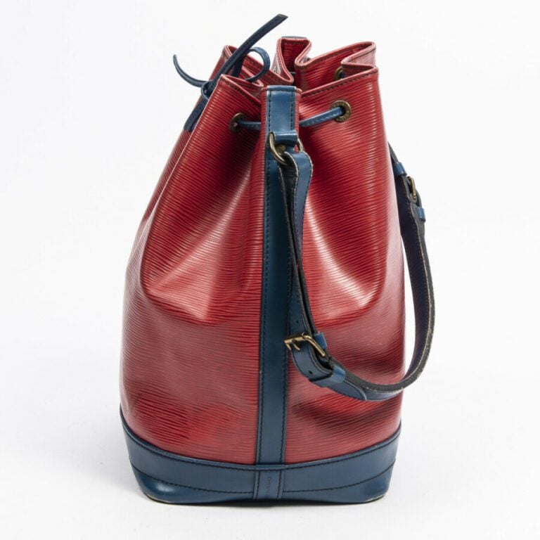 LOUIS VUITTON - 2000 - Sac "Noé" - "Noé" bag - - Cuir Epi rouge et bleu - Red a…