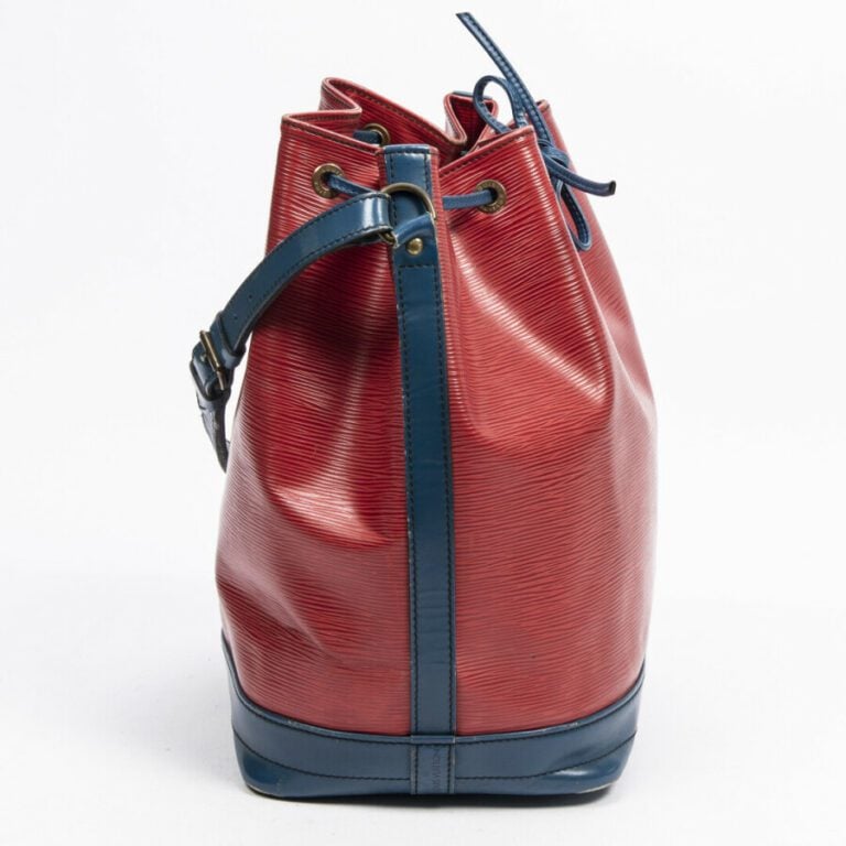 LOUIS VUITTON - 2000 - Sac "Noé" - "Noé" bag - - Cuir Epi rouge et bleu - Red a…