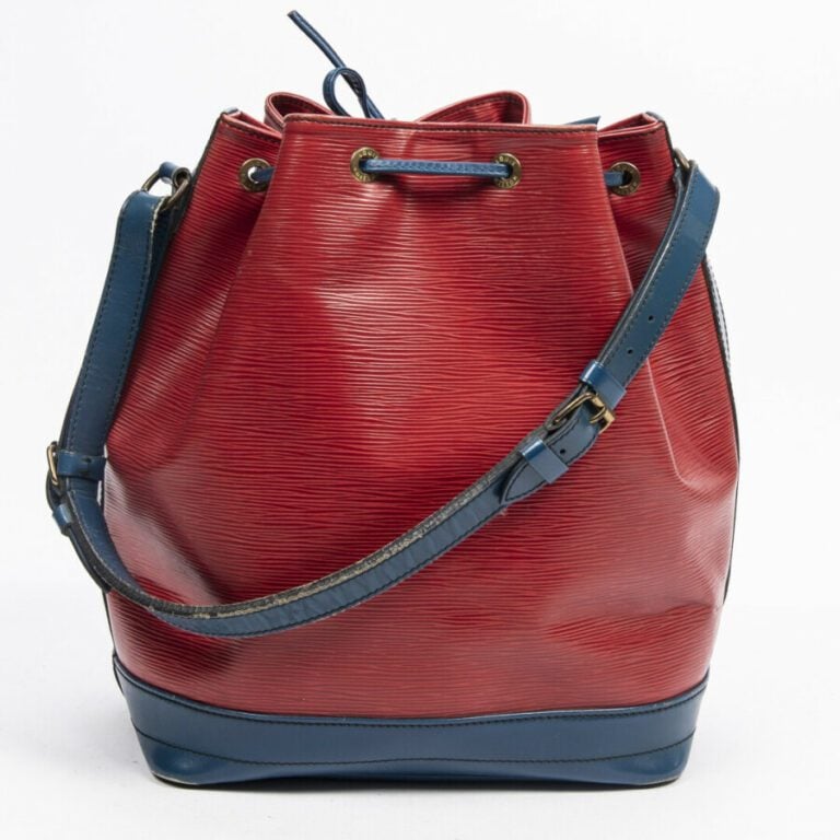 LOUIS VUITTON - 2000 - Sac "Noé" - "Noé" bag - - Cuir Epi rouge et bleu - Red a…
