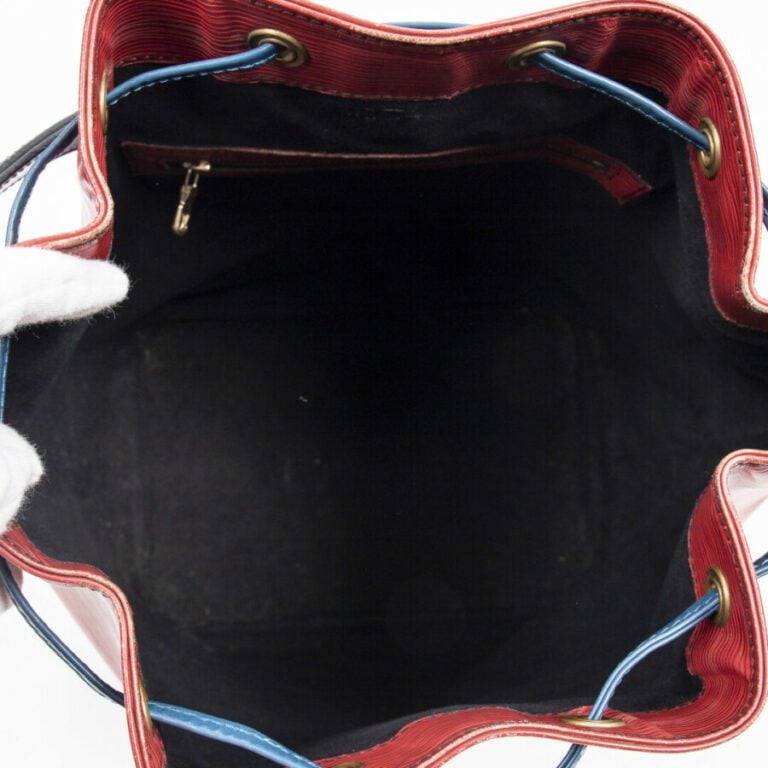 LOUIS VUITTON - 2000 - Sac "Noé" - "Noé" bag - - Cuir Epi rouge et bleu - Red a…