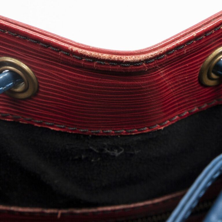 LOUIS VUITTON - 2000 - Sac "Noé" - "Noé" bag - - Cuir Epi rouge et bleu - Red a…