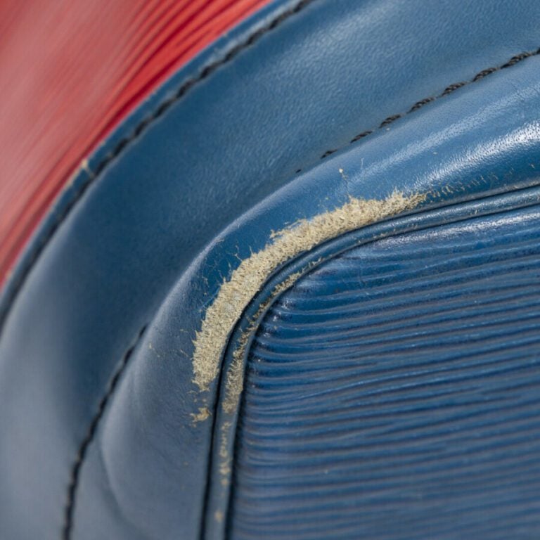 LOUIS VUITTON - 2000 - Sac "Noé" - "Noé" bag - - Cuir Epi rouge et bleu - Red a…