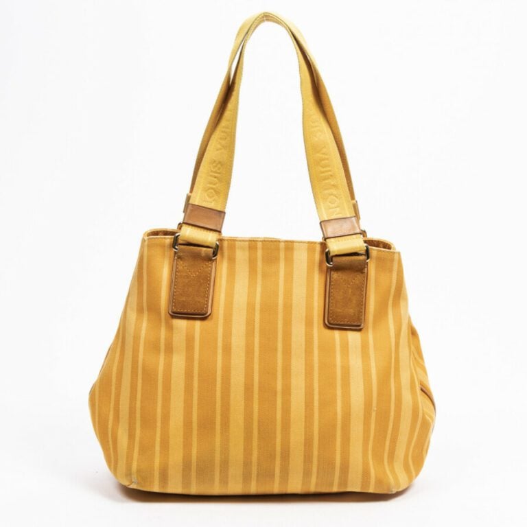 LOUIS VUITTON - 2012 - Cabas - Tote - - Toile rayée jaune, cuir - Orange stripe…