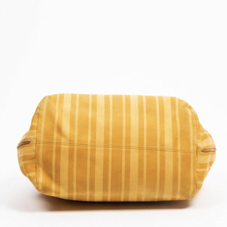 LOUIS VUITTON - 2012 - Cabas - Tote - - Toile rayée jaune, cuir - Orange stripe…