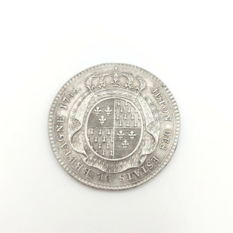 Louis XV (1715-1774).Bretagne. Jeton en argent des Etats de Rennes, 1748. F. 87…