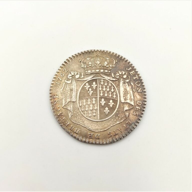 Louis XV (1715-1774).Bretagne. Jeton en argent des Etats de Rennes, 1762. F. 87…