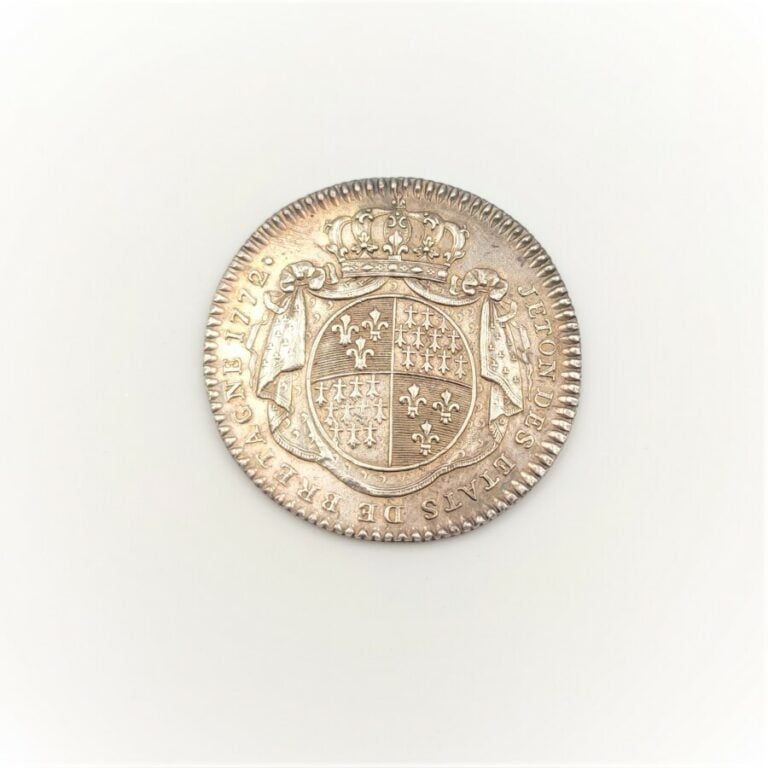 Louis XV (1715-1774).Bretagne. Jeton en argent des Etats de Rennes, 1772/0. F.…