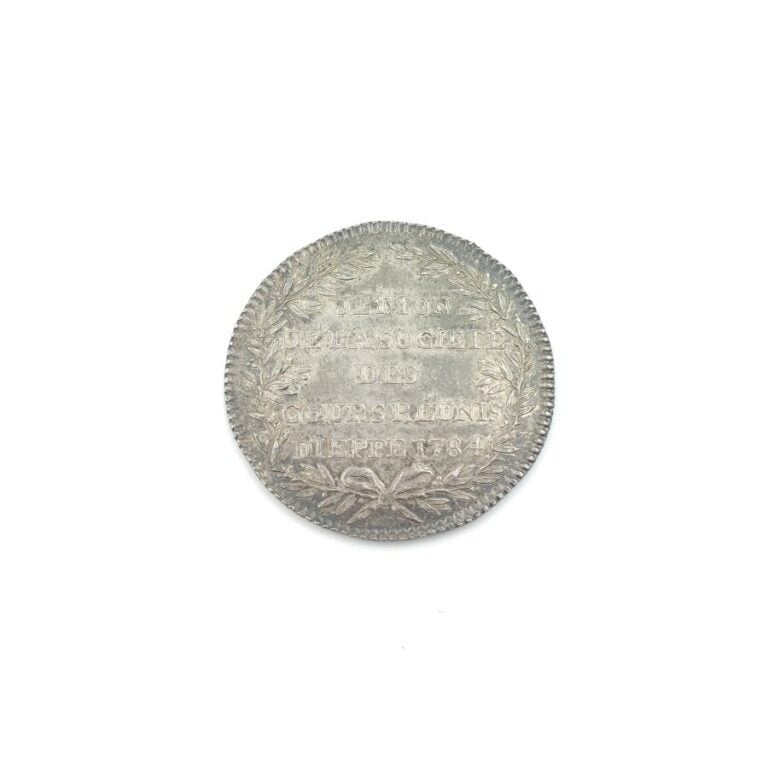 Louis XVI (1774-1791). Jeton en argent de la société des Coeurs Réunis de Diepp…