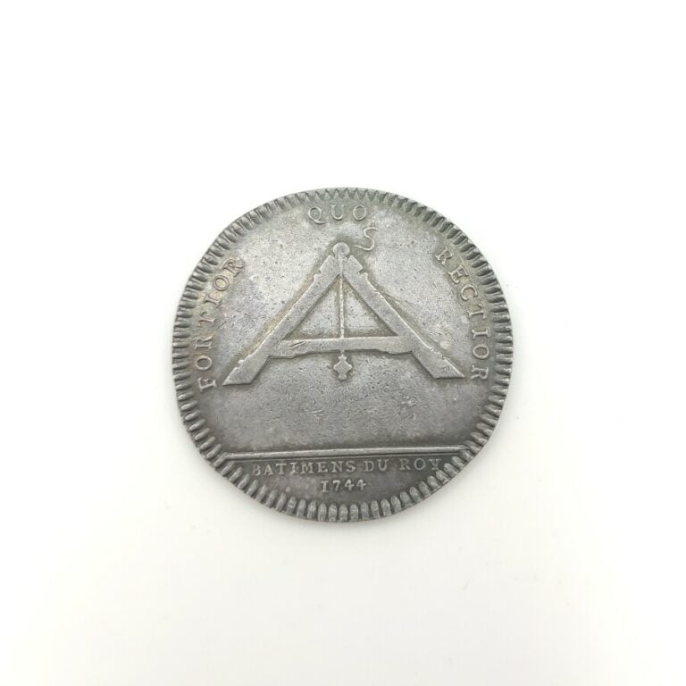 Louis XVI (1774-1791). Jeton en argent des Bâtiments du Roi, « 1744 ». F. 3179.…