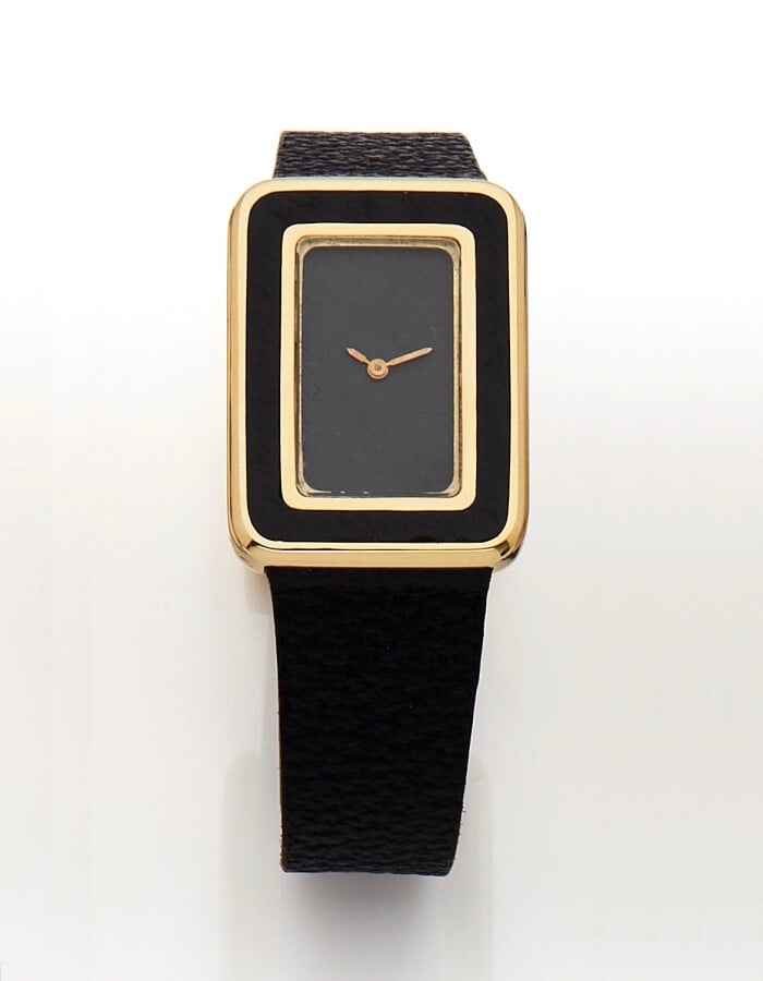 M. GERARD - BAUME & MERCIER - Rare BRACELET MONTRE rectangulaire en or jaune (7…
