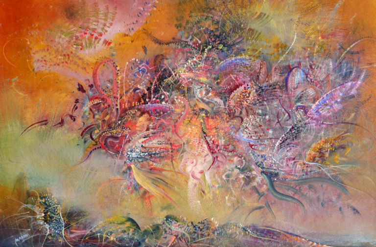 Marc JANSON (1930-) - Paysage fantastique, 1984 - Huile sur toile, signée en ba…