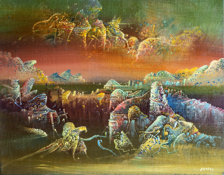 Marc JANSON (1930-) - Seraphins spadassins, 1982 - Huile sur toile; signée en b…