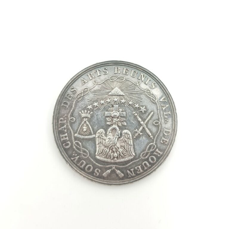 Napoléon Ier (1804-1814). Jeton en argent de la loge des Arts Réunis de l'Orien…