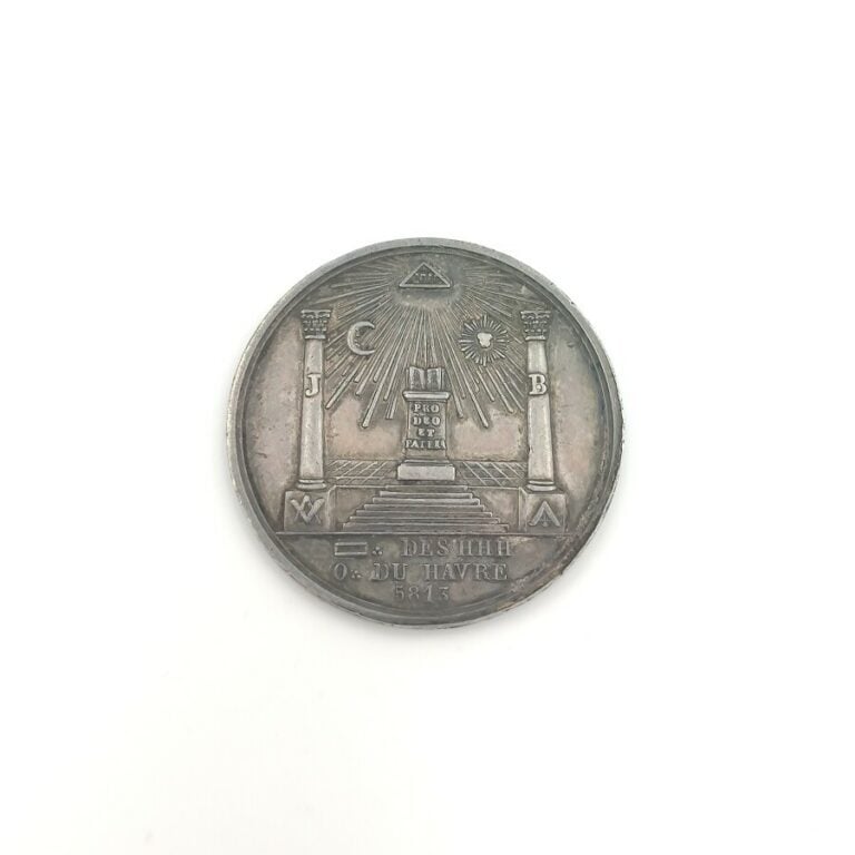 Napoléon Ier (1804-1814). Jeton en argent de la société des Trois « H » de l'Or…