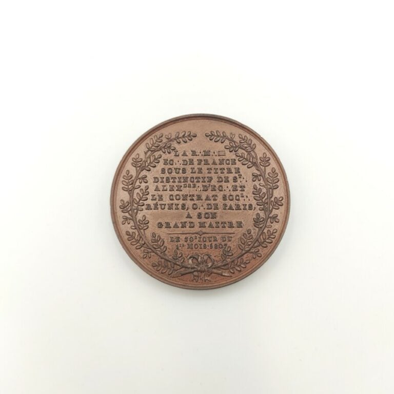 Napoléon Ier (1804-1814). Médaille en bronze d'Hommage des loges St Alexandre d…