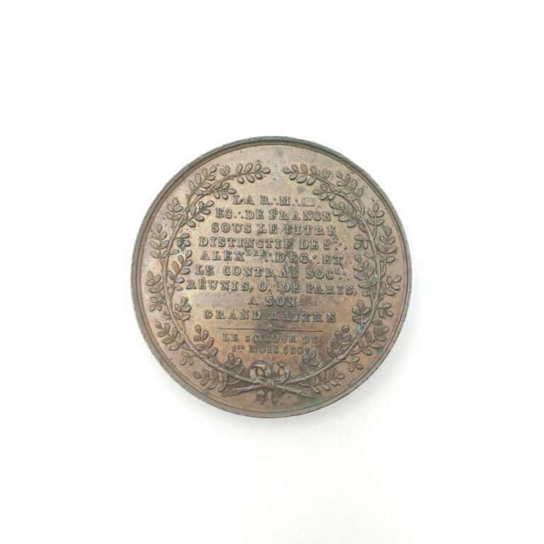 Napoléon Ier (1804-1814). Médaille en bronze d'Hommage des loges St Alexandre d…