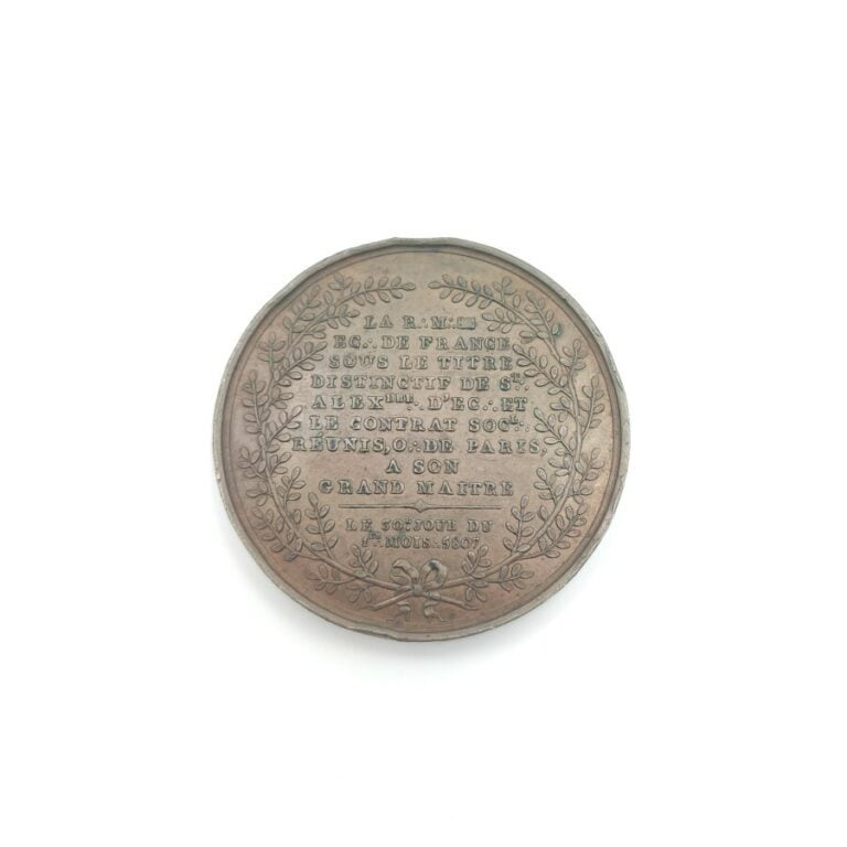 Napoléon Ier (1804-1814). Médaille en bronze d'Hommage des loges St Alexandre d…