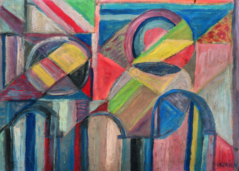 Nicolai ISSAIEV (1891-1977) - Abstraction - Huile sur carton, signée en bas à d…
