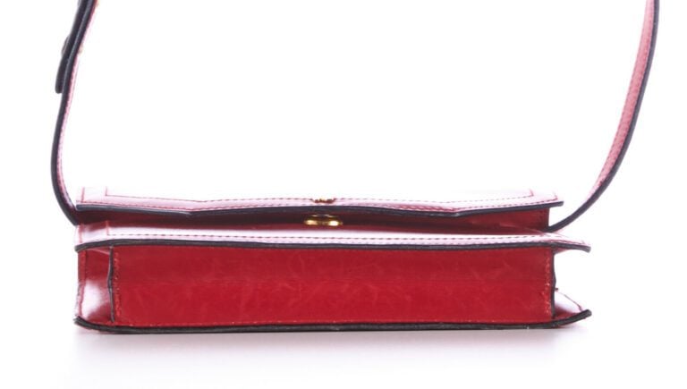 NINA RICCI - SAC en cuir rouge et TROUSSE en cuir marine - 19 x 16 cm ; 18 x 12…