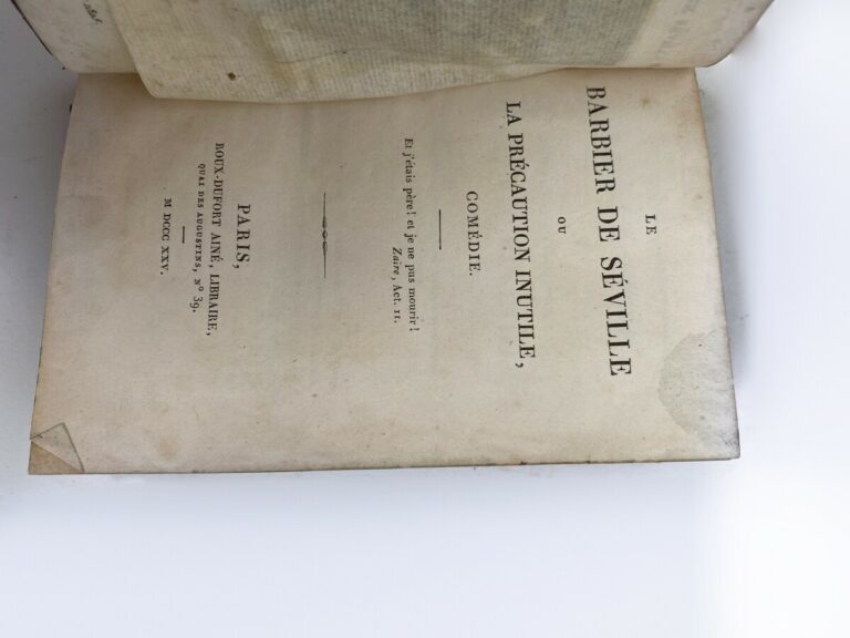 OEuvres de théâtre choisies de BEAUMARCHAIS, imprimé chez Rignoux, Paris, 1825,…