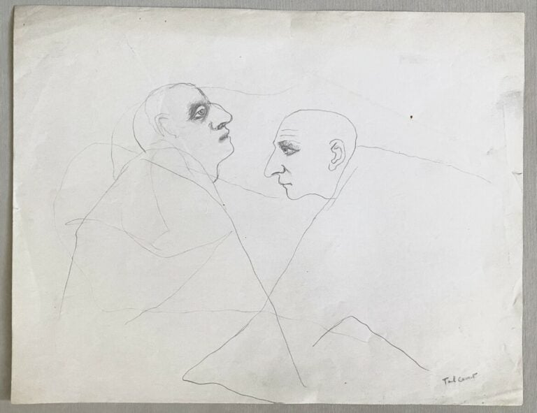 Pierre TAL COAT (1905-1985) - 2 personnages - Visage - Homme de profil - 3 cray…