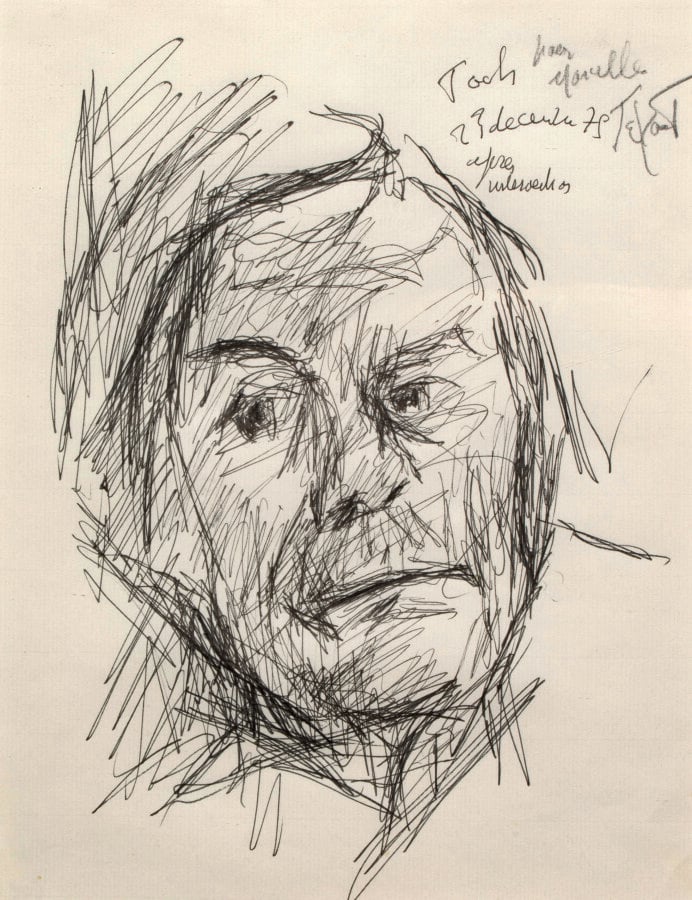 Pierre TAL COAT( 1905-1985) - Autoportrait à l'Hôpital Foch , 23 Décembre 1975…