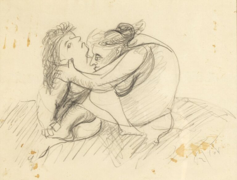 Pierre TAL COAT (1905-1985) - Combat de femmes, vers 1935 - Crayon sur papier,…