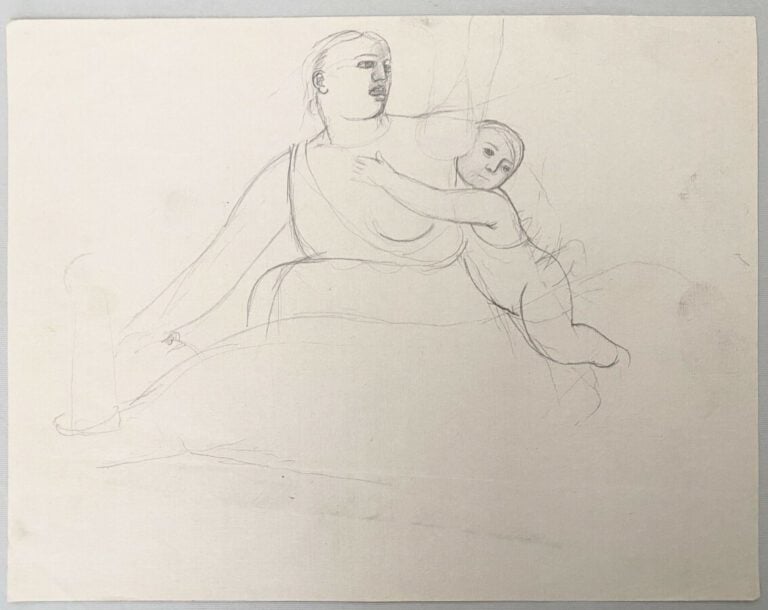 Pierre TAL COAT (1905-1985) - Couple - Nu - Femme à l'enfant - 3 crayons sur pa…