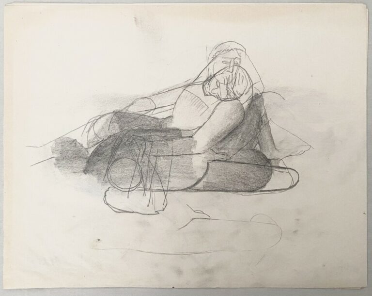 Pierre TAL COAT (1905-1985) - Couple - Nu - Femme à l'enfant - 3 crayons sur pa…