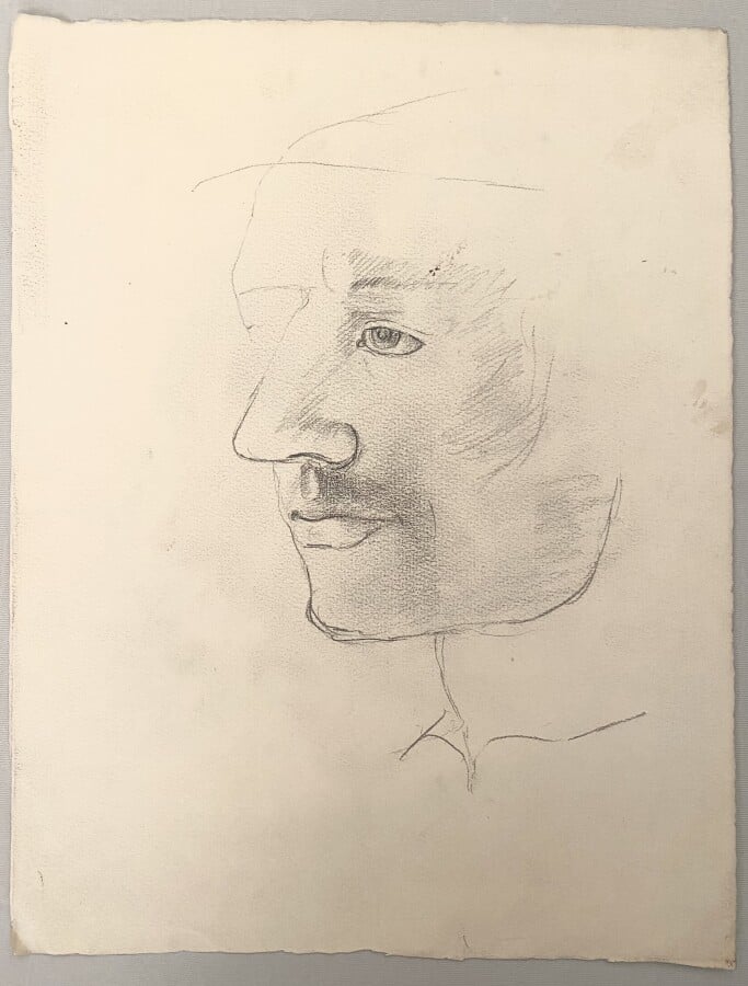 Pierre TAL COAT (1905-1985) - Couple - Visage (double face, au dos : enfant nu)…