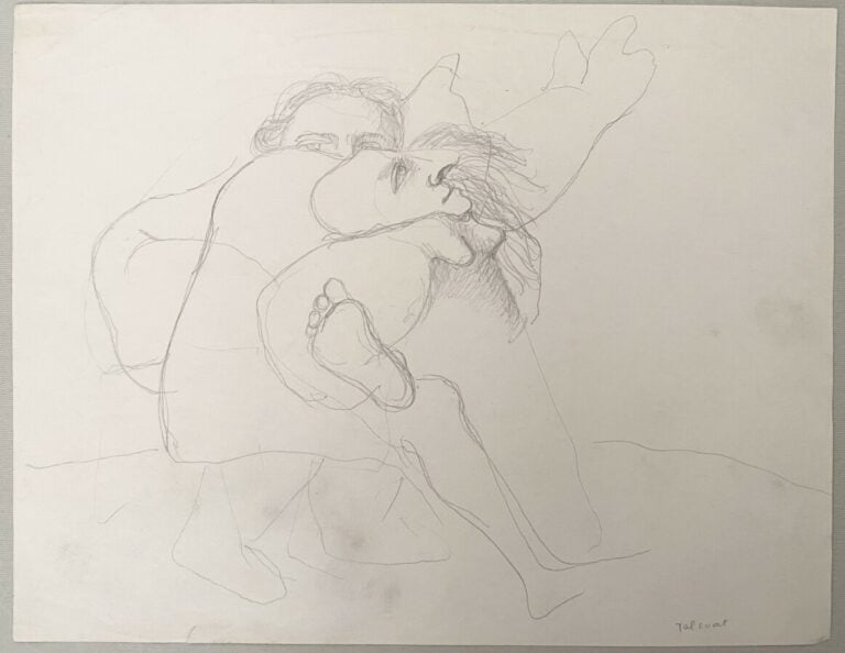 Pierre TAL COAT (1905-1985) - Couple - Visage (double face, au dos : enfant nu)…