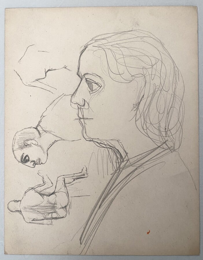 Pierre TAL COAT (1905-1985) - Couple - Visage (double face, au dos : enfant nu)…