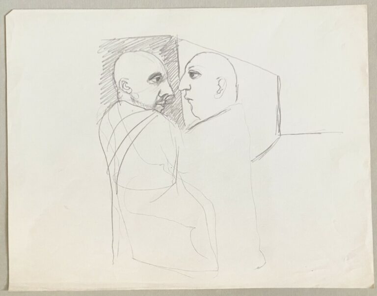 Pierre TAL COAT (1905-1985) - Etude de visage - La discorde - Deux personnages…