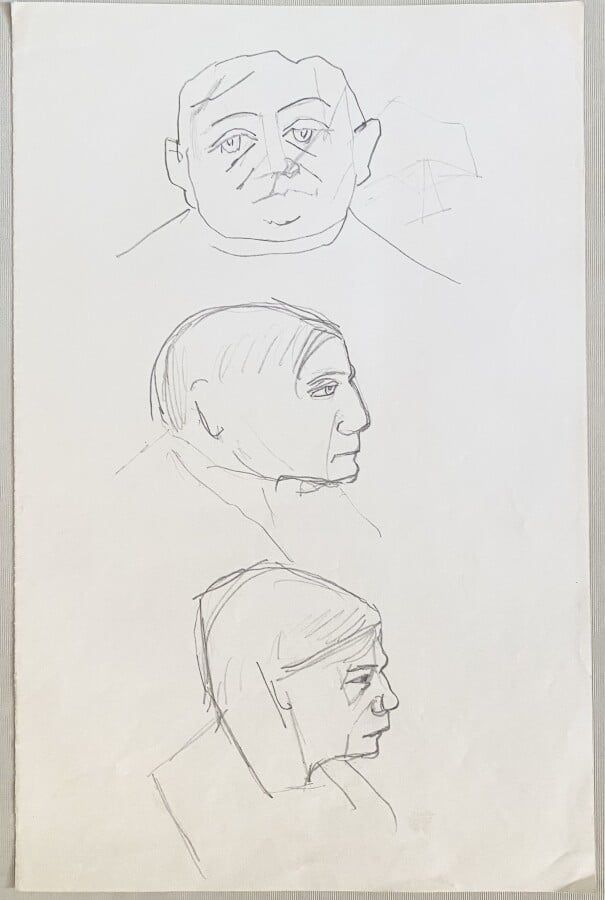Pierre TAL COAT (1905-1985) - Etudes de visages d'hommes (3) - Visage de profil…