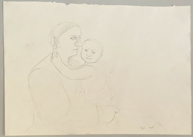 Pierre TAL COAT (1905-1985) - Femme à l'enfant - Visage - Portrait de femme - U…