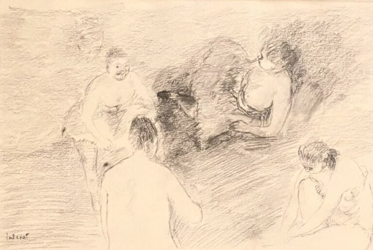 Pierre TAL COAT (1905-1985) - Les baigneuses, 1928 - Fusain sur papier, signé e…