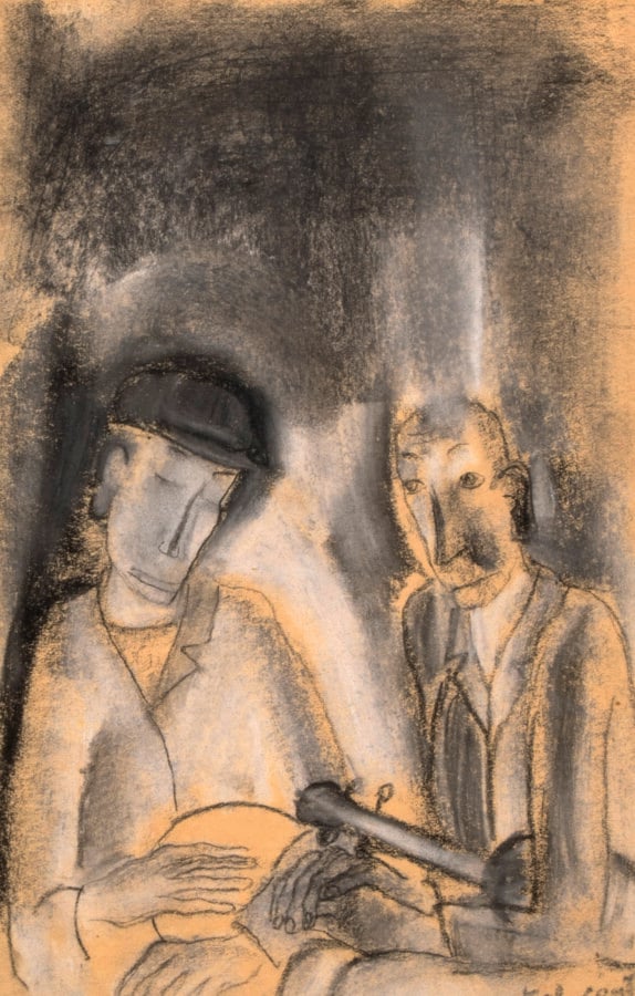 Pierre TAL COAT (1905-1985) - Musiciens , 1926 - Crayon, gouache et pastel sur…