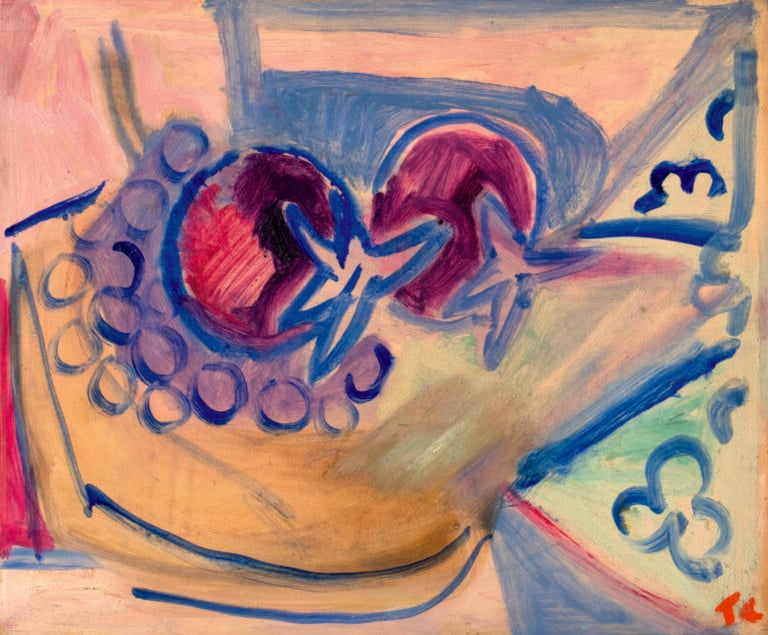 Pierre TAL COAT (1905-1985) - Nature morte raisins et pommes, 1943 - Huile sur…