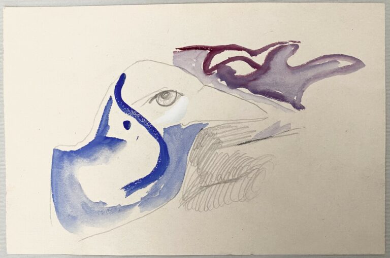 Pierre TAL COAT (1905-1985) - Oiseau - Aquarelle et crayon - 13 x 20 cm