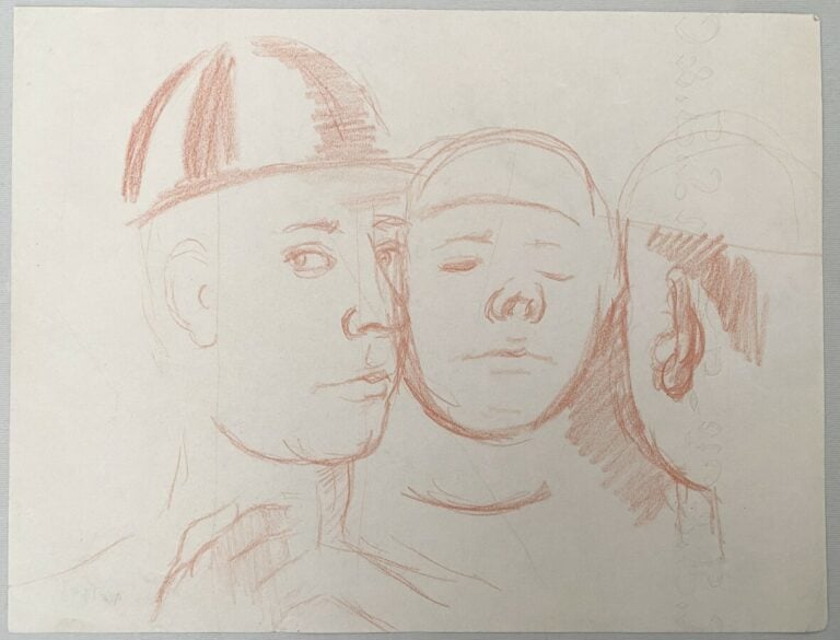 Pierre TAL COAT (1905-1985) - Personnages - Femme - 2 crayons et une sanguine s…