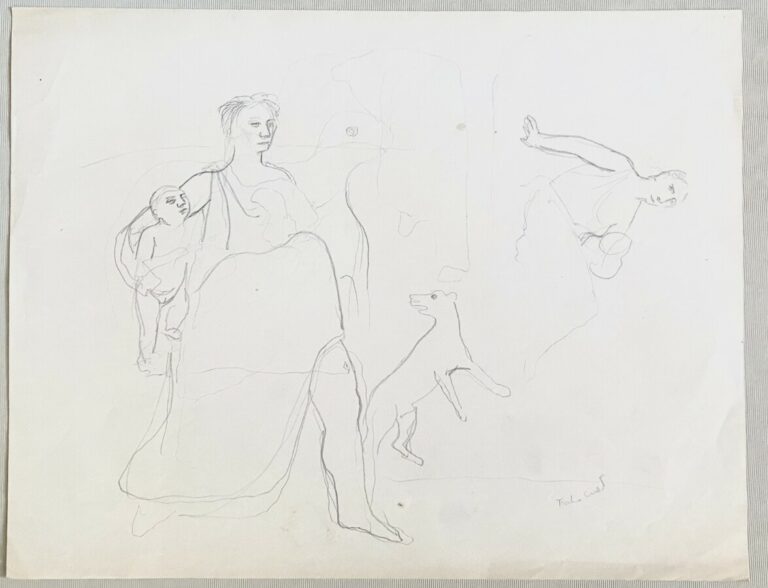 Pierre TAL COAT (1905-1985) - Visages - Buste de femme nu - Femme avec enfant e…