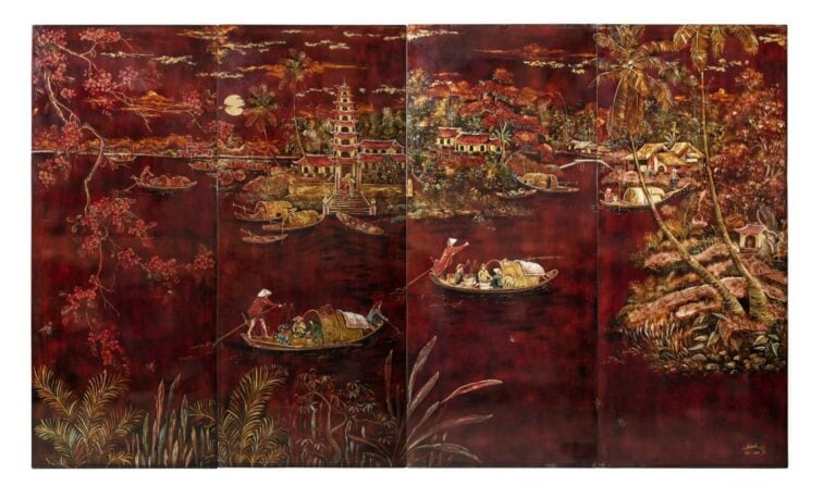 THANH LAP (Vietnam / Indochine, XXe siècle) - Le Mékong animé de sampans aux ri…